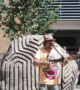 Karmadillo busking at Fishers Square